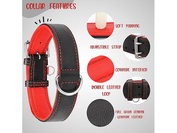 Riparo Adjustable Leather Dog Collar