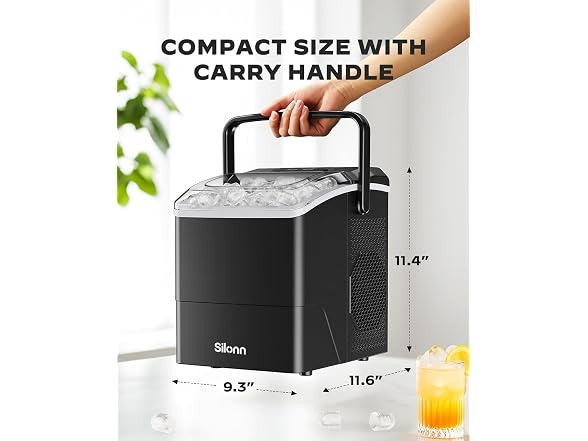 Silonn Countertop Ice Maker, 26 lbs/Day