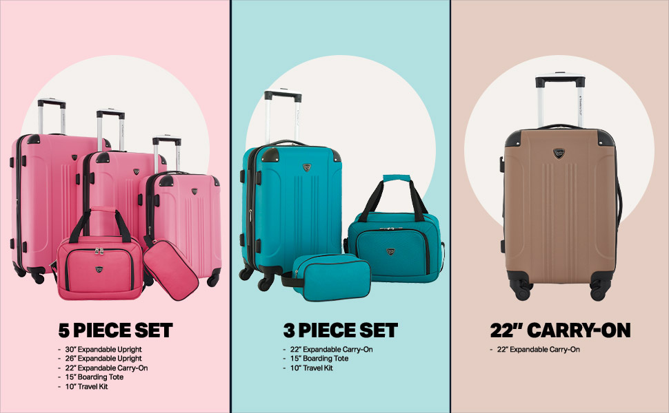 Travelers Club Chicago Hardside Expandable Luggage - Your Choice - Gallery 24