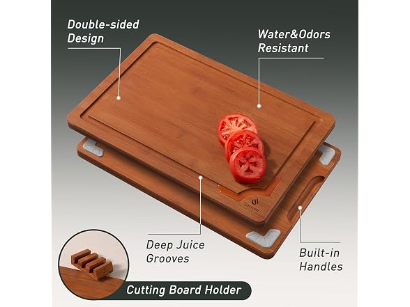 Socisen 3-Pack Bamboo Cutting Board Set