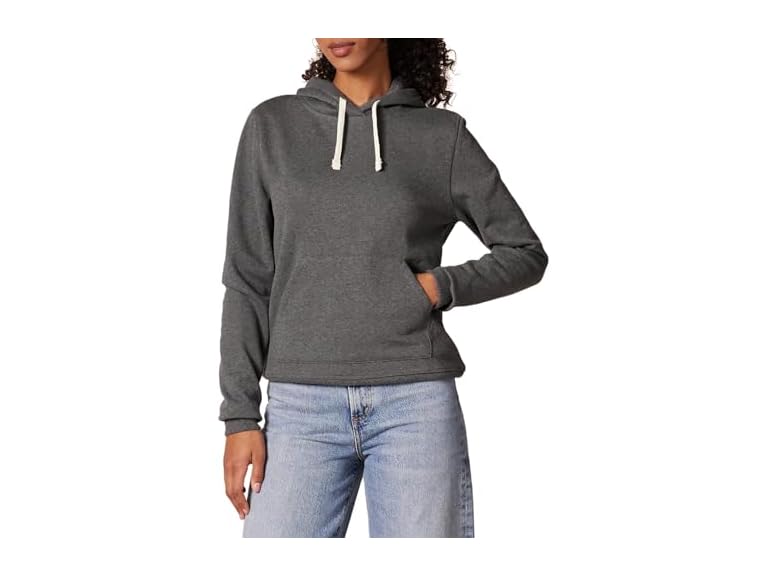 Amazon Essentials Women's Regular-Fit Fleece Pullover Hoodie, Charcoal Heather, 1X
