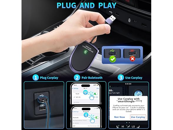 ALES Wireless CarPlay Adapter for iPhone