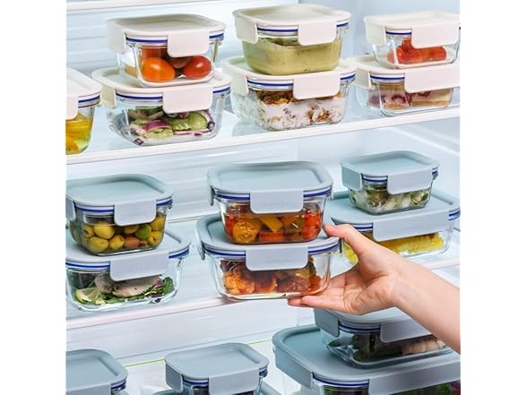 LocknLock Glass Containers with Lids, 6-Piece 