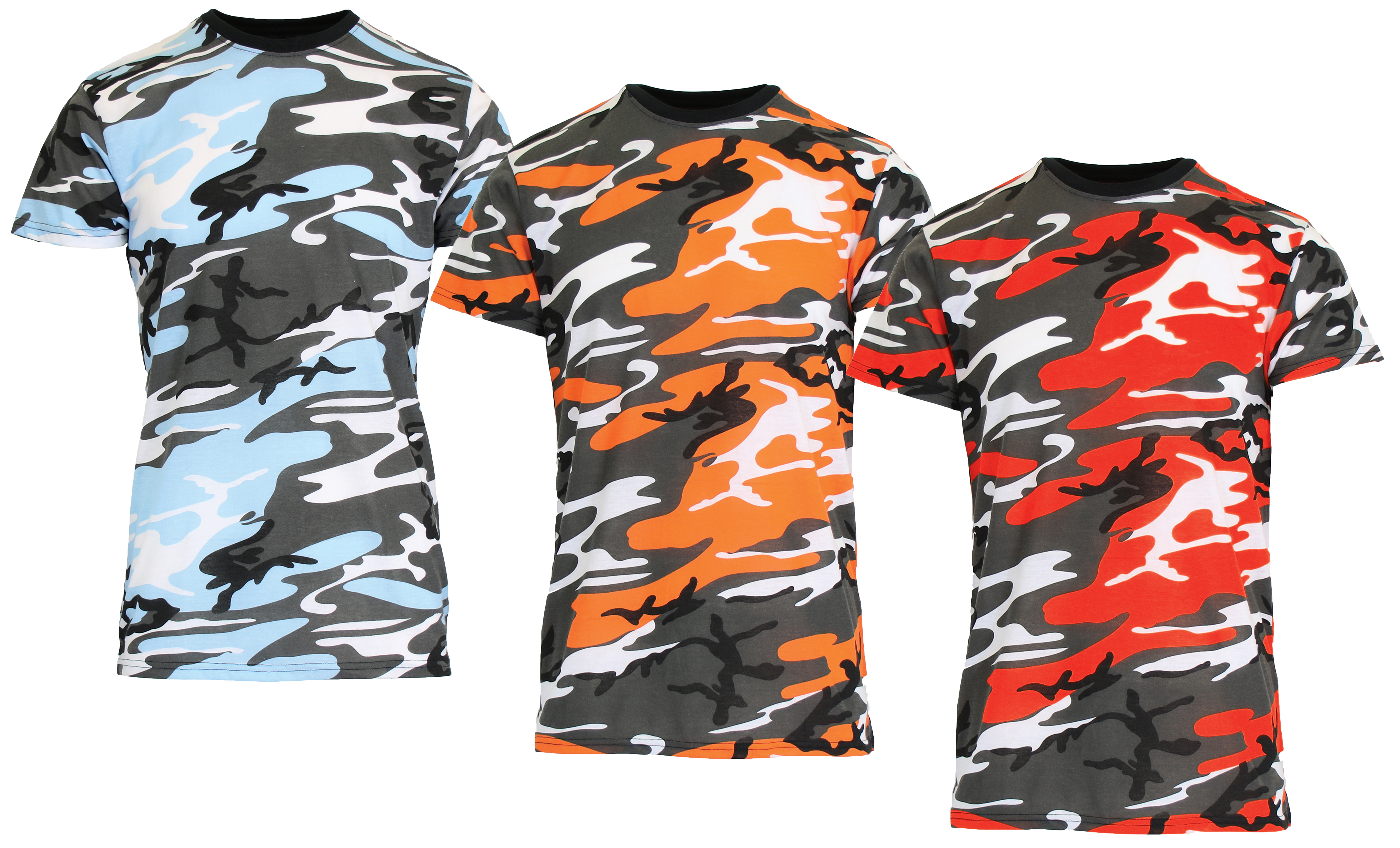 1 & 3Pk Womens S/S Crew Neck Camo Tee - Gallery 33