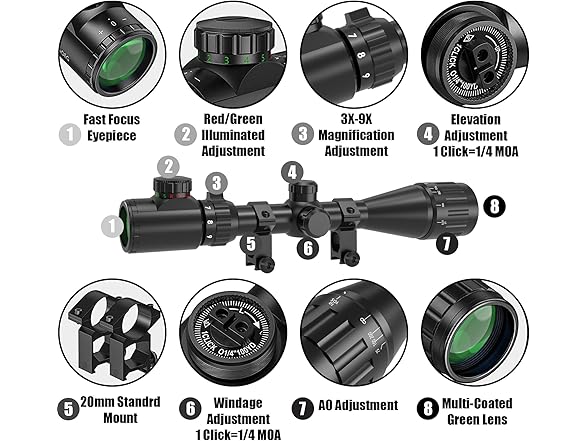 UUQ 3-9x40AO-32AO Rifle Scope
