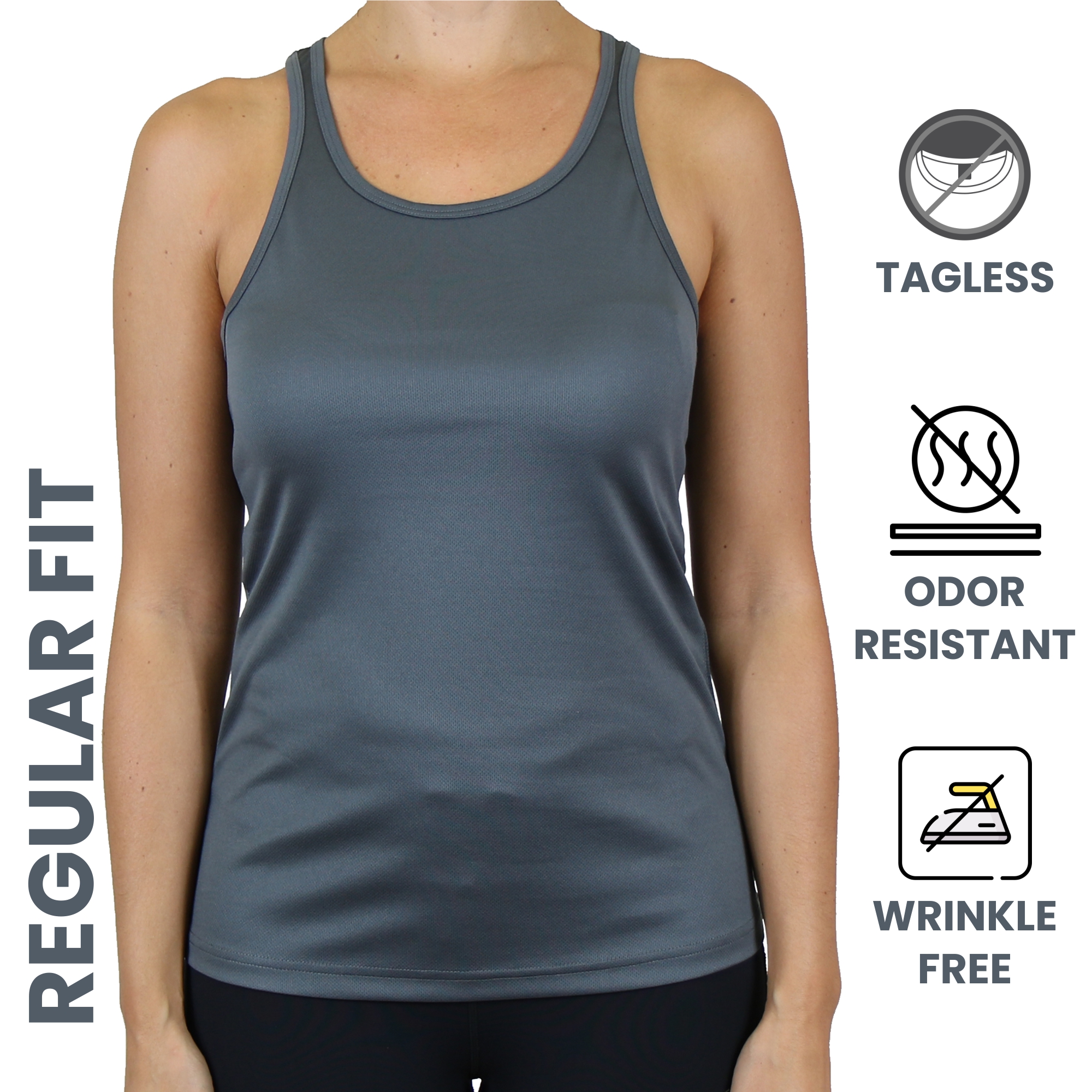 5Pk Asst Womens Active Racerback Tank (S-3XL) - Gallery 13