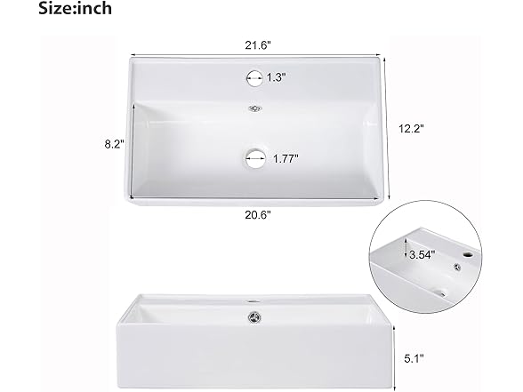 BNSPLY 22 Inch Bathroom Vanity with Sink