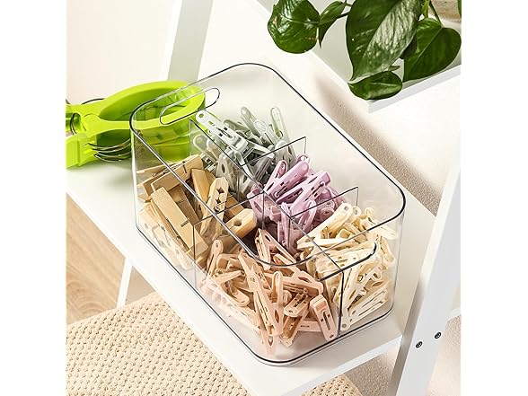5-Compartment Clear Plastic Bin