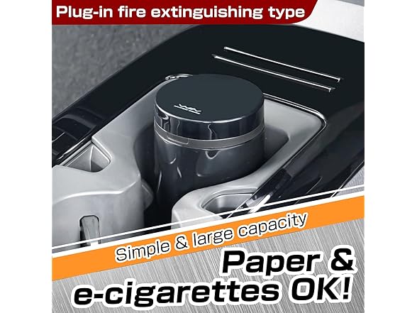 SEIWA Car Ashtray with Lid Black