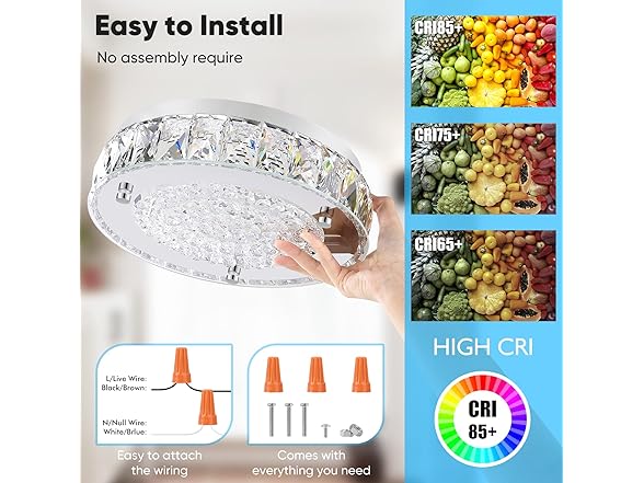 Brightever B0BV6S2DGK 11 Inch Crystal Ceiling Light