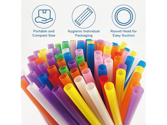 300 Individually Wrapped Boba Straws