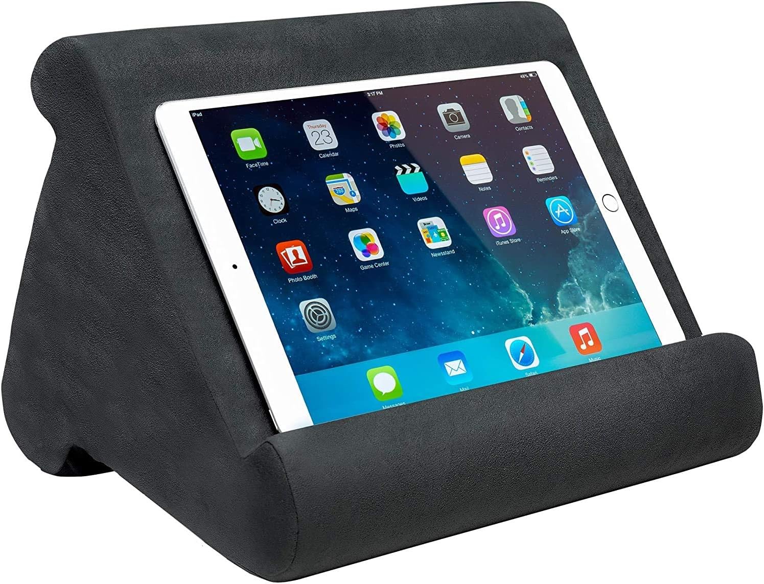 Ontel Pillow Pad Multi-Angle Soft Tablet Stand, Charcoal Grey - Gallery 2
