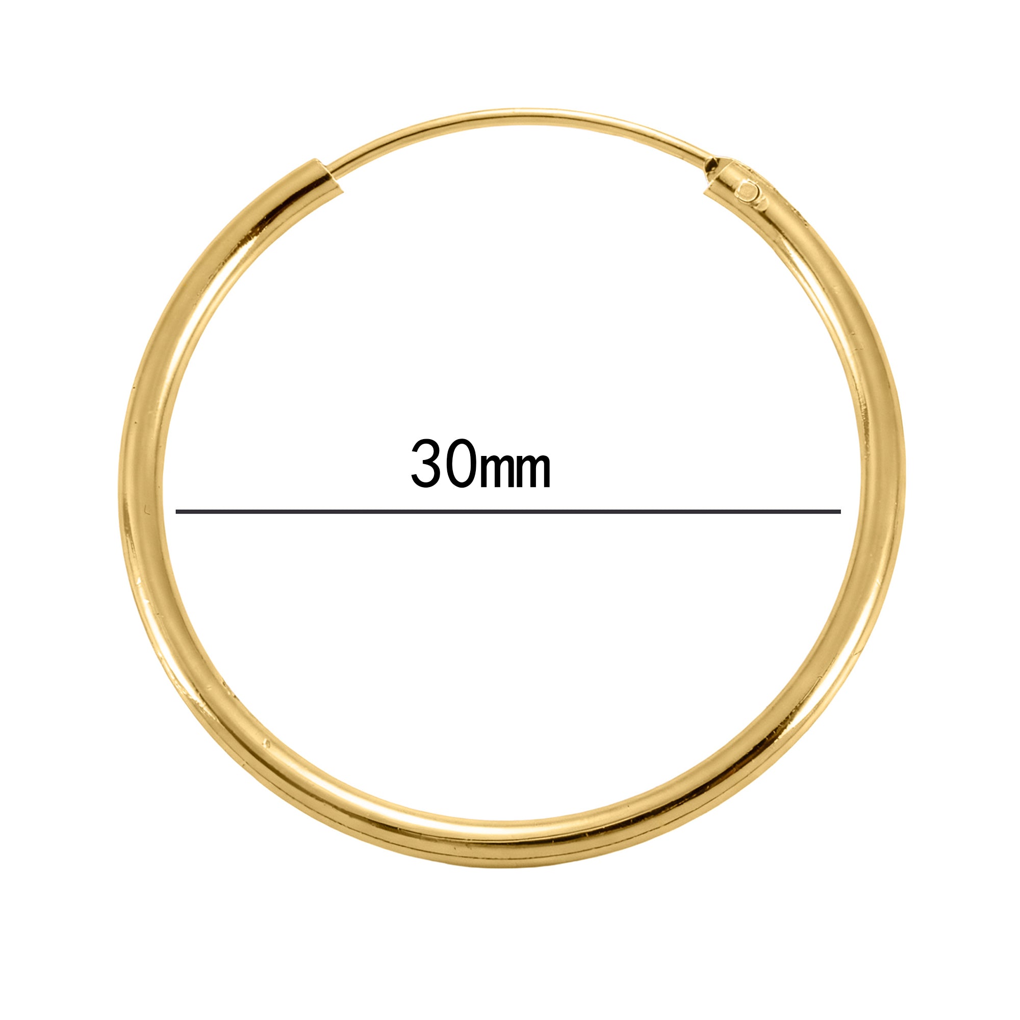 14K Gold Plated Hoop Earrings 30mm - Gallery 4