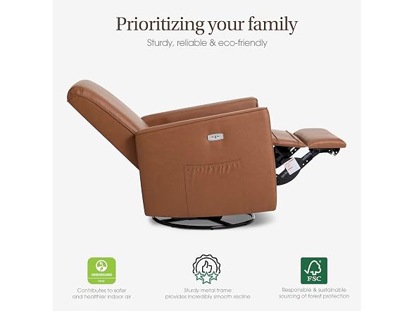 Evolur Evolur Harlow Upholstered Power Glider
