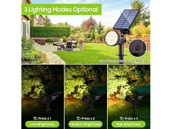 Bosceos Solar Spot Lights for Outside, 4PK
