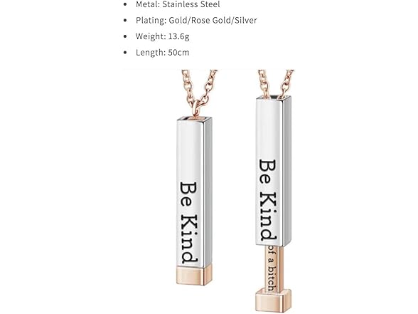 DIOWUS Be Kind Of A B Necklaces