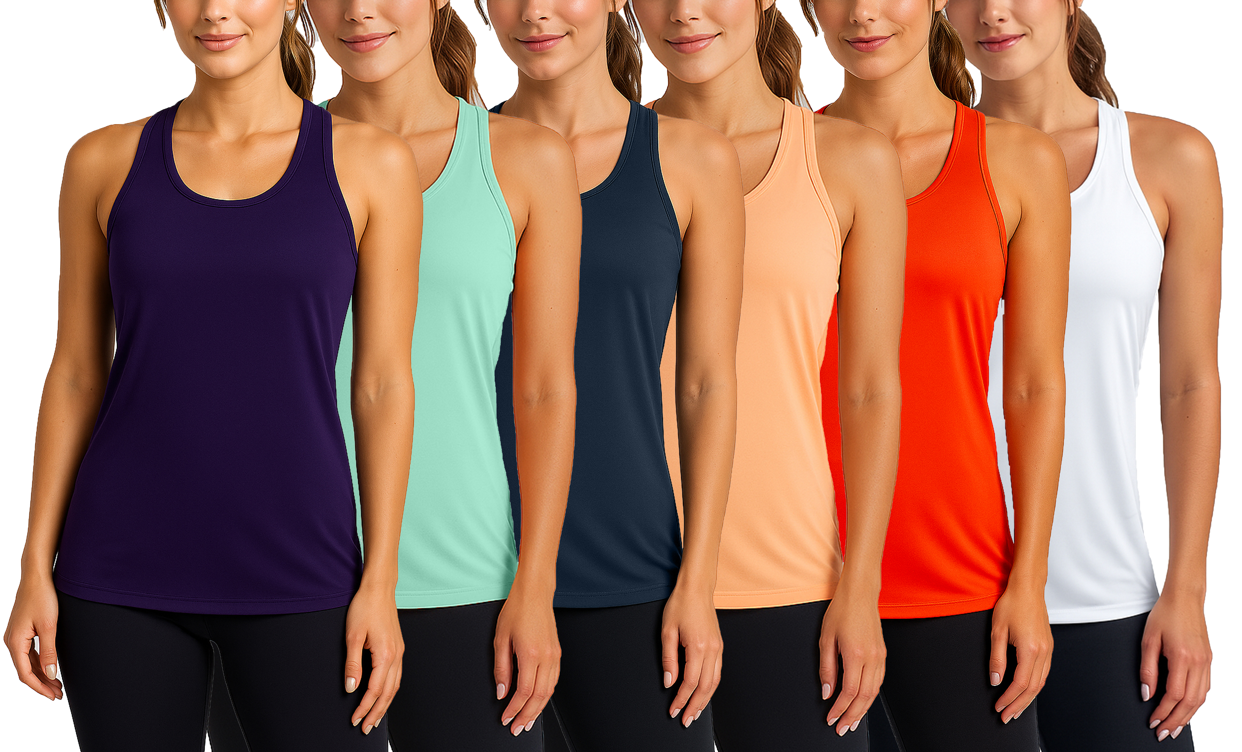 6Pk Womens Performance Racerback Tank - Gallery 9