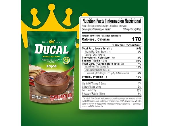 Ducal Organic Refried Red Beans 28oz Pouch