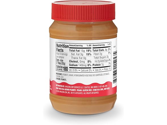 Amazon Grocery, Creamy Peanut Butter, No Stir