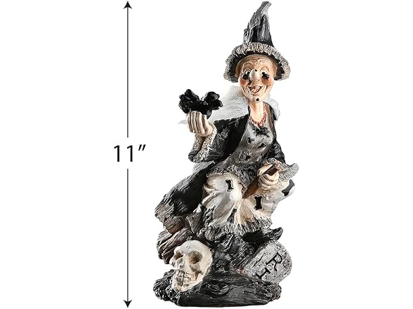 National Tree Company Spooky Witch on a Broom Decoration