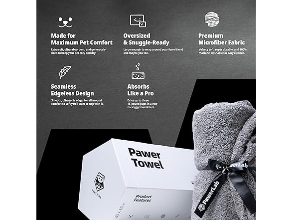 PAWERLAB Microfiber Cat & Dog Towel