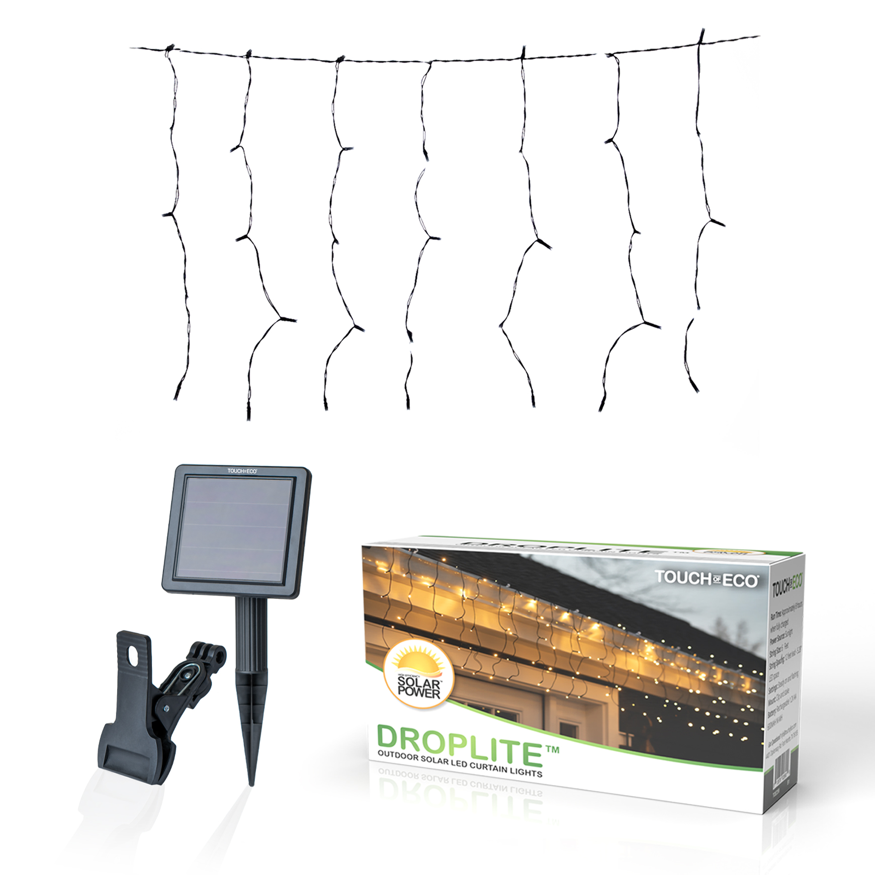 Droplite Solar 110 LED Curtain String Light - Gallery 9
