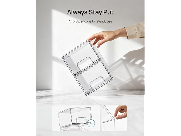 Vtopmart 4 Pack Clear Stackable Storage Drawers