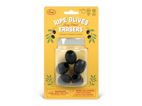 Genuine Fred Olive Erasers, Set of 5