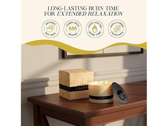 Vanilla Scent 3-Wick Scented Candle