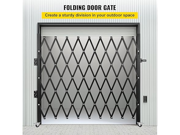 VEVOR Single Folding Security Gate, 7 ft H x 7 ft W