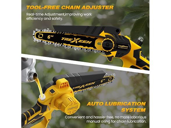 TREXEEN 6-Inch Electric Mini Chainsaw