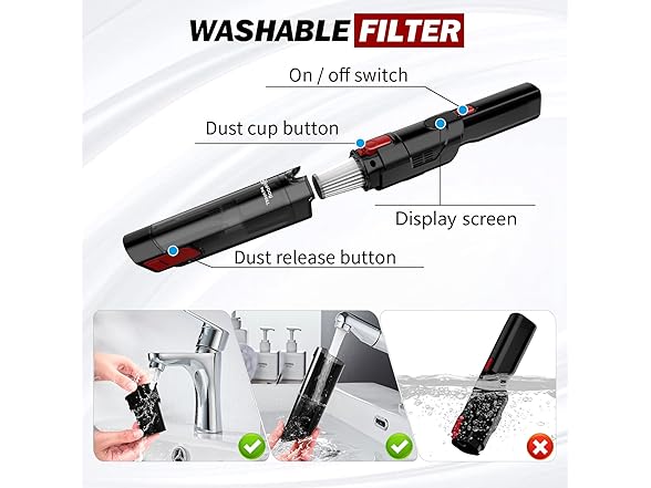 NICEBAY EV-H061 NICEBAY Cordless Handheld Vacuum, Hand