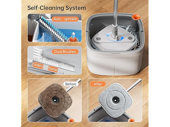 KZKR Spin Mop and Bucket Set- 2 Pad
