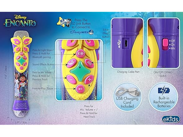 eKids Disney Encanto Karaoke Microphone