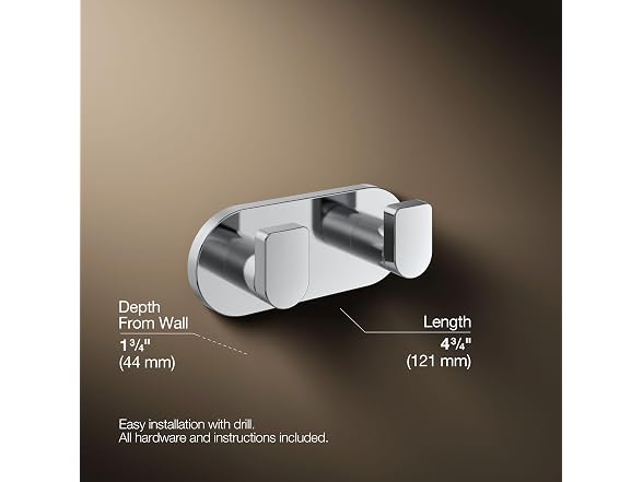 Kohler 73146-CP Composed? Double Robe Hook,