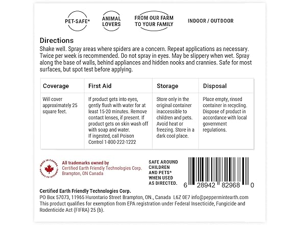 Powermint 8 Oz Peppermint Oil Spider Repellent Spray 2-Pack - Gallery 6