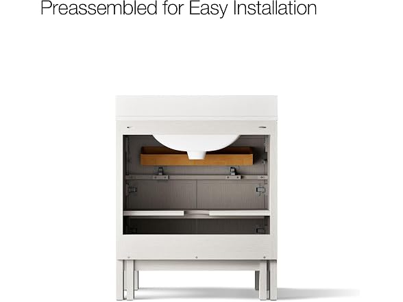 Kohler 30" Bathroom Vanity Cabinet Sink and Quartz top White