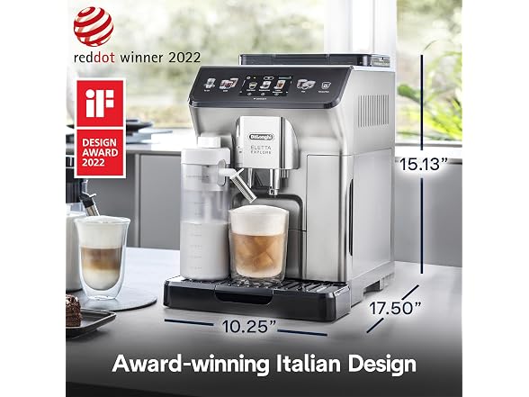 De'Longhi Eletta Explore Espresso Machine w Grinder, Frother