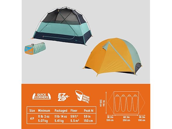 Kelty Wireless Freestanding Camping Tent, 4P