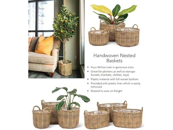 Abbott Collection Large Oval Woven Baskets