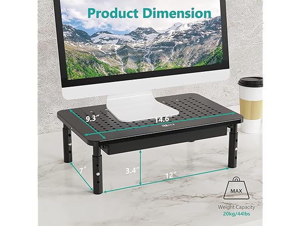WALI Computer Monitor Stand with Storage