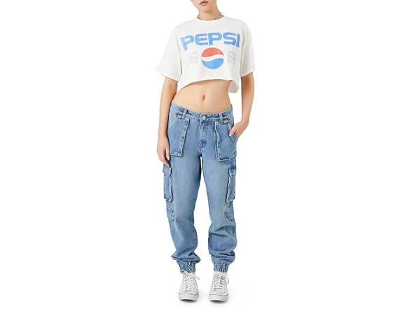 Forever 21 (27) Stretch-Denim Cargo Joggers