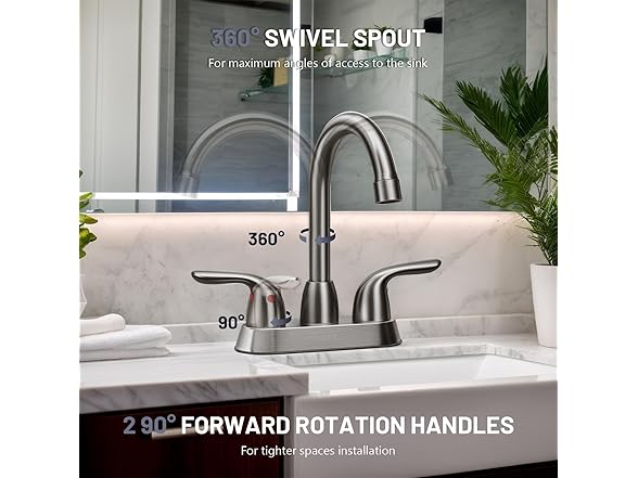 SOKA Bathroom Sink Faucet for 3 Hole, 4"