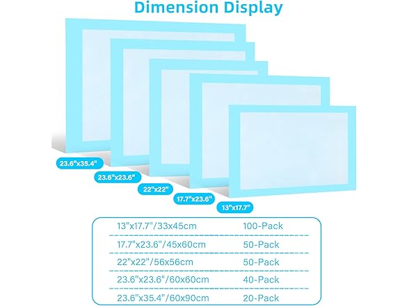 FluffyDream Pet Training Pad 22"x22", 100PCS