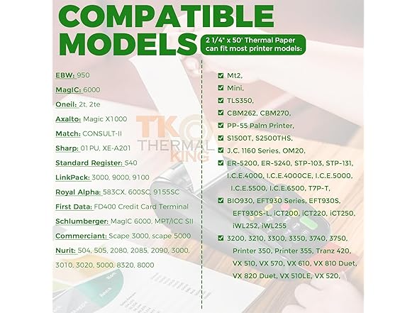 TK Thermal King, (50 Rolls) 2 1/4" 50' f