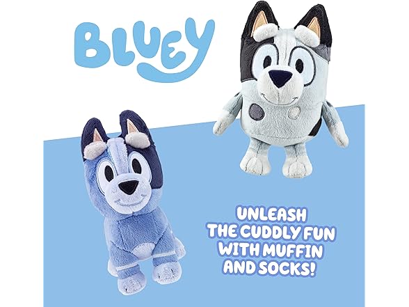 Bluey Muffin & Socks Stuffed Animals