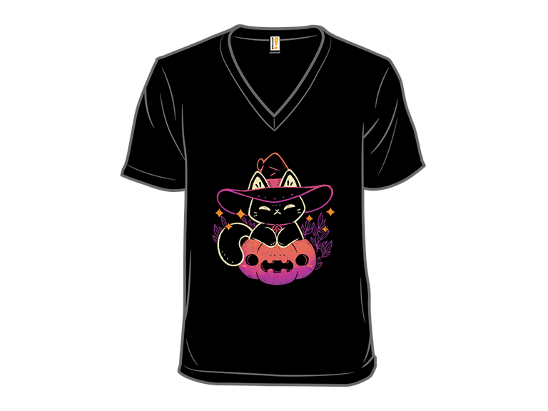 Cute Halloween Cat on Pumpkin