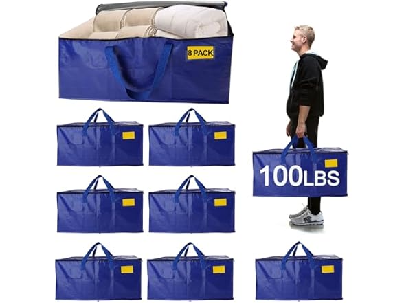 8 Pack Waterproof Moving Bags