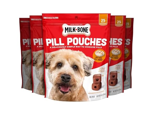 5PK Milk-Bone Pill Pouches Dog Treats With R