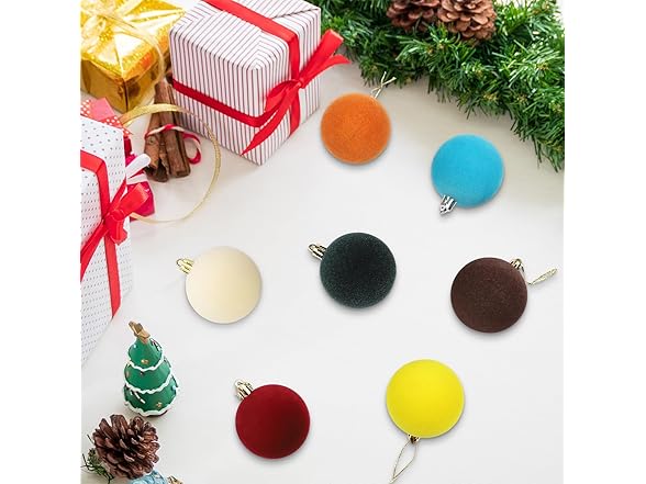 Rokkibom 12pcs red velvet Christmas balls